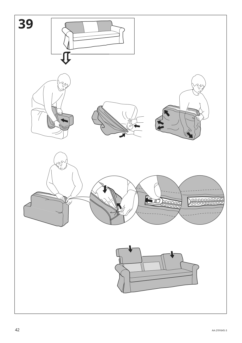 Assembly instructions for IKEA Vretstorp frame for sleeper sofa | Page 42 - IKEA VRETSTORP sleeper sofa 094.912.54