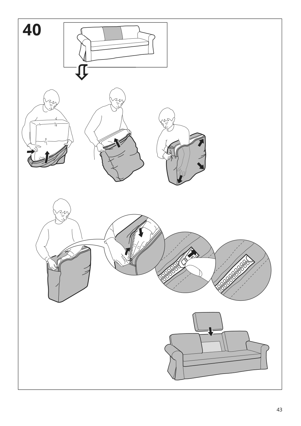 Assembly instructions for IKEA Vretstorp frame for sleeper sofa | Page 43 - IKEA VRETSTORP sleeper sofa 094.912.54