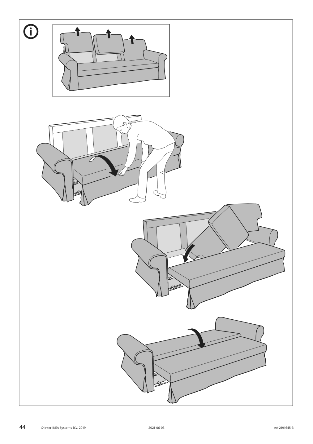 Assembly instructions for IKEA Vretstorp frame for sleeper sofa | Page 44 - IKEA VRETSTORP sleeper sofa 094.912.54