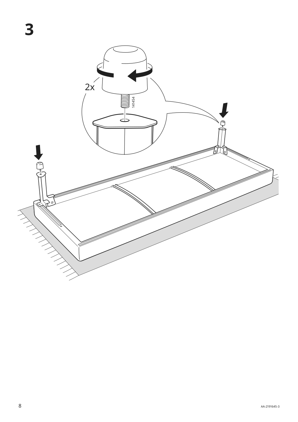 Assembly instructions for IKEA Vretstorp frame for sleeper sofa | Page 8 - IKEA VRETSTORP sleeper sofa 094.912.54