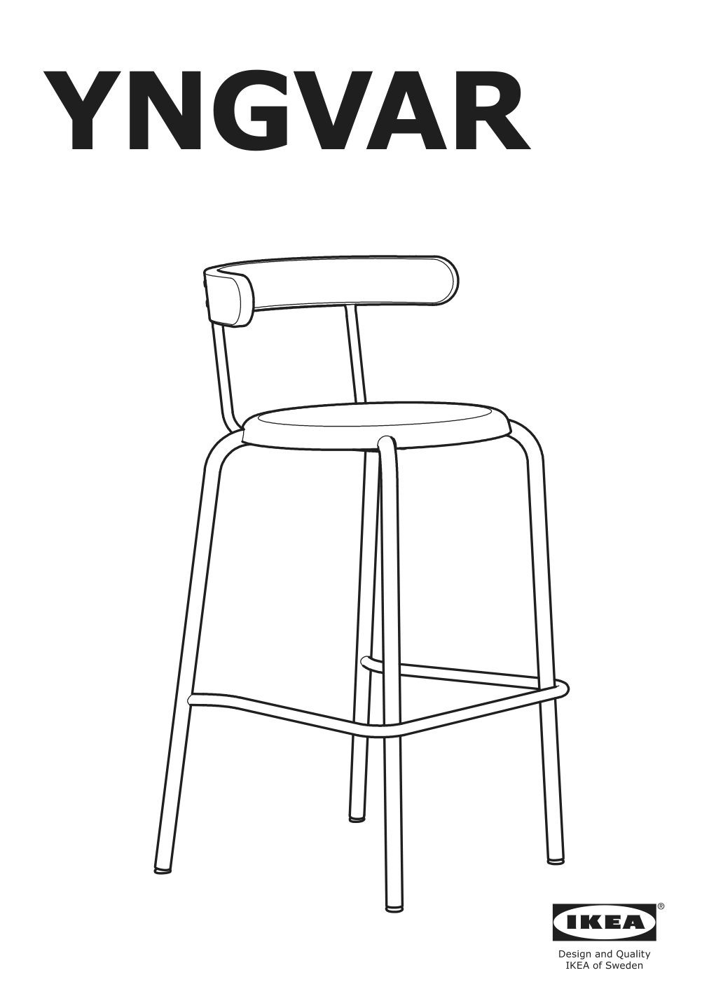 Assembly instructions for IKEA Yngvar bar stool anthracite | Page 1 - IKEA YNGVAR bar stool 604.007.45