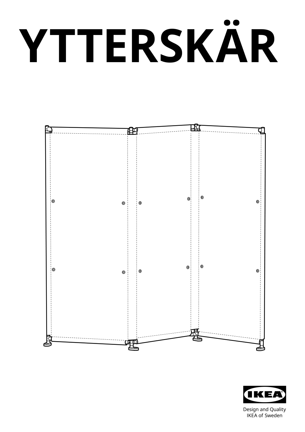 Assembly instructions for IKEA Ytterskaer privacy screen outdoor gray | Page 1 - IKEA YTTERSKÄR privacy screen, outdoor 404.951.36