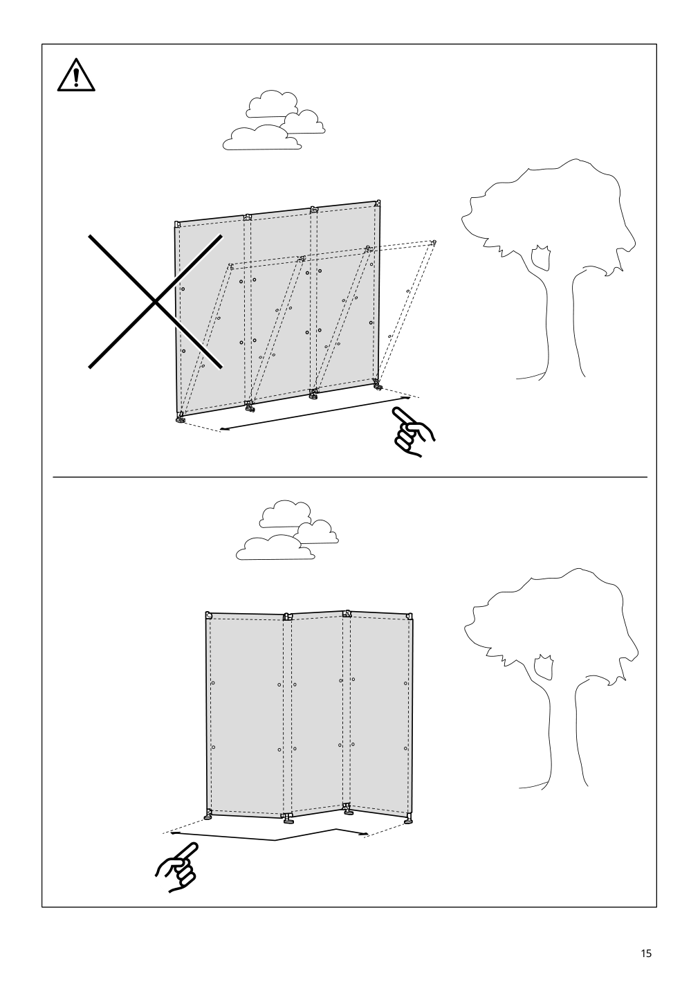 Assembly instructions for IKEA Ytterskaer privacy screen outdoor gray | Page 15 - IKEA YTTERSKÄR privacy screen, outdoor 404.951.36