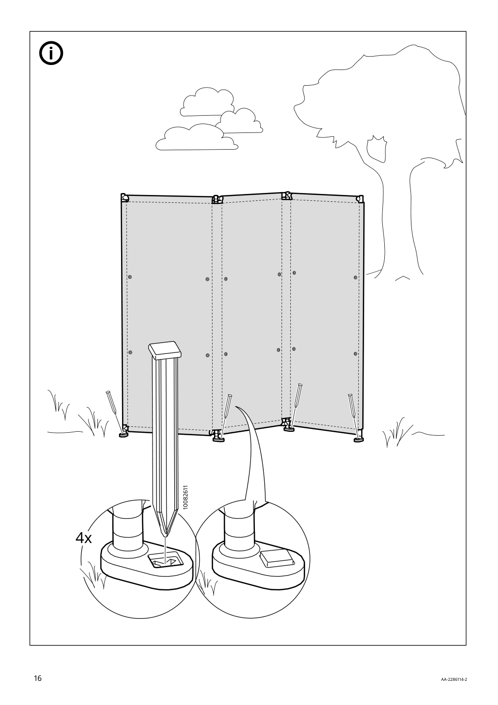 Assembly instructions for IKEA Ytterskaer privacy screen outdoor gray | Page 16 - IKEA YTTERSKÄR privacy screen, outdoor 404.951.36