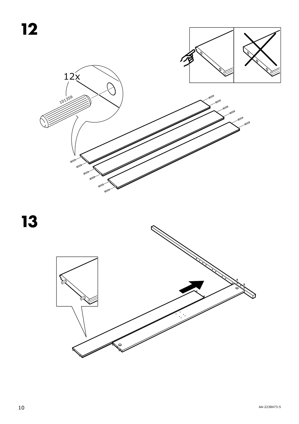 Assembly instructions for IKEA Yttervag four poster bed frame black wood | Page 10 - IKEA YTTERVÅG four-poster bed frame 895.200.78