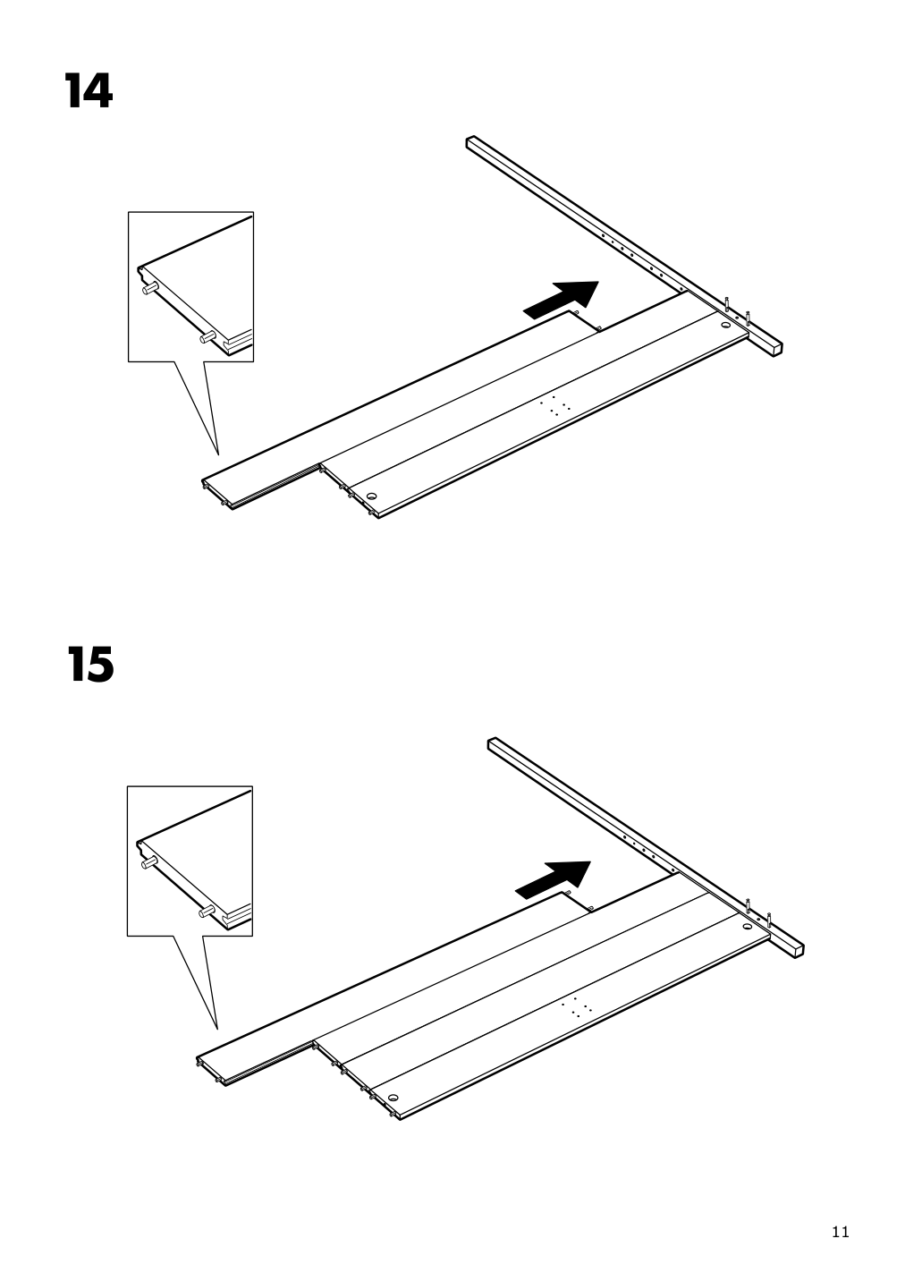 Assembly instructions for IKEA Yttervag four poster bed frame black wood | Page 11 - IKEA YTTERVÅG four-poster bed frame 895.200.78