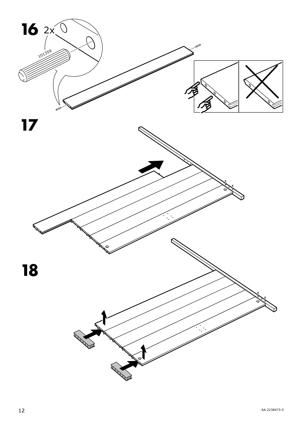 Assembly instructions for IKEA Yttervag four poster bed frame black wood | Page 12 - IKEA YTTERVÅG four-poster bed frame 595.166.62