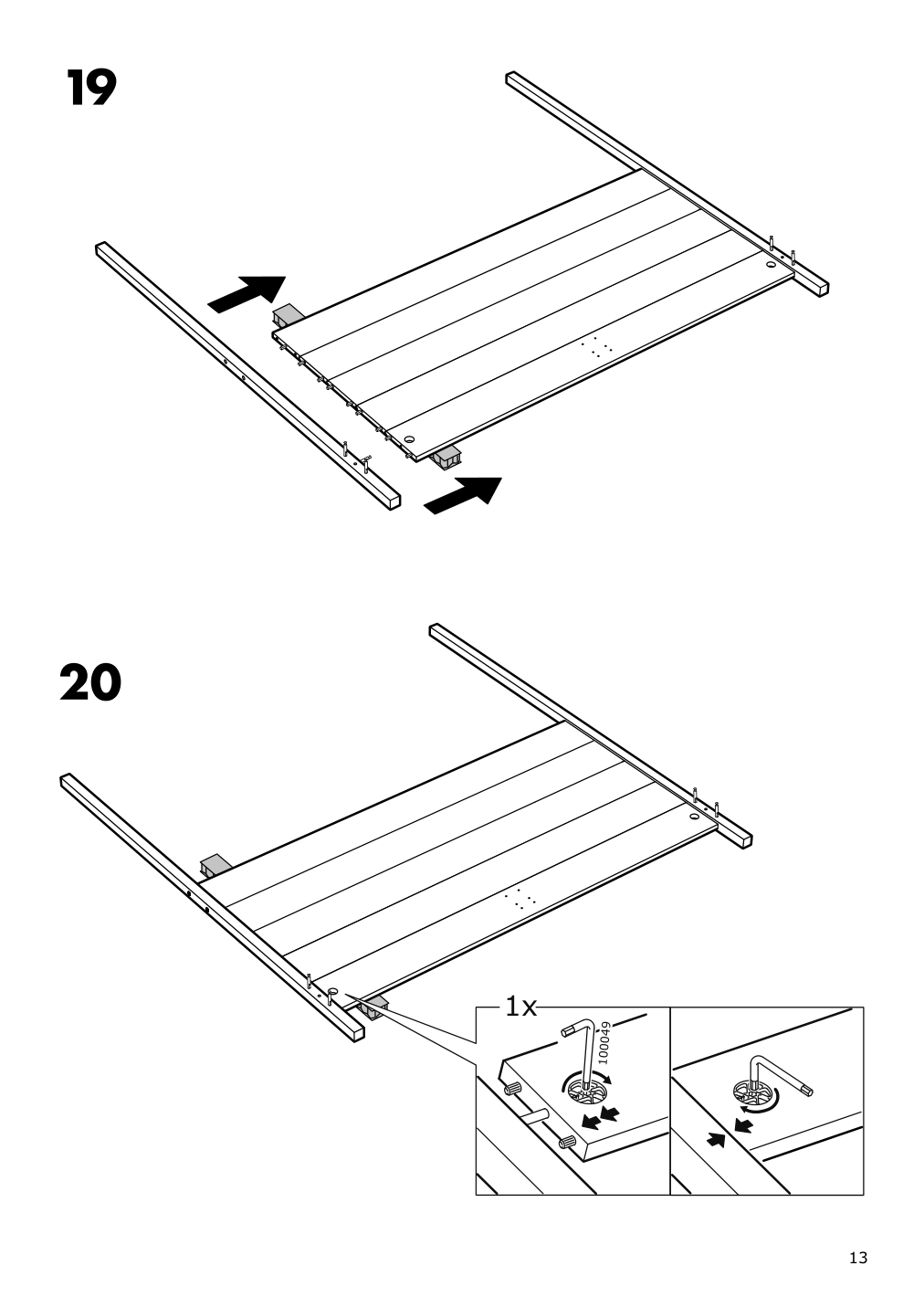 Assembly instructions for IKEA Yttervag four poster bed frame gray brown wood | Page 13 - IKEA YTTERVÅG four-poster bed frame 495.200.80