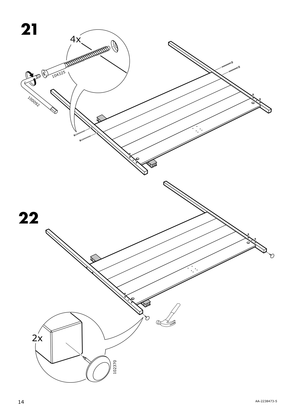 Assembly instructions for IKEA Yttervag four poster bed frame black wood | Page 14 - IKEA YTTERVÅG four-poster bed frame 595.166.62