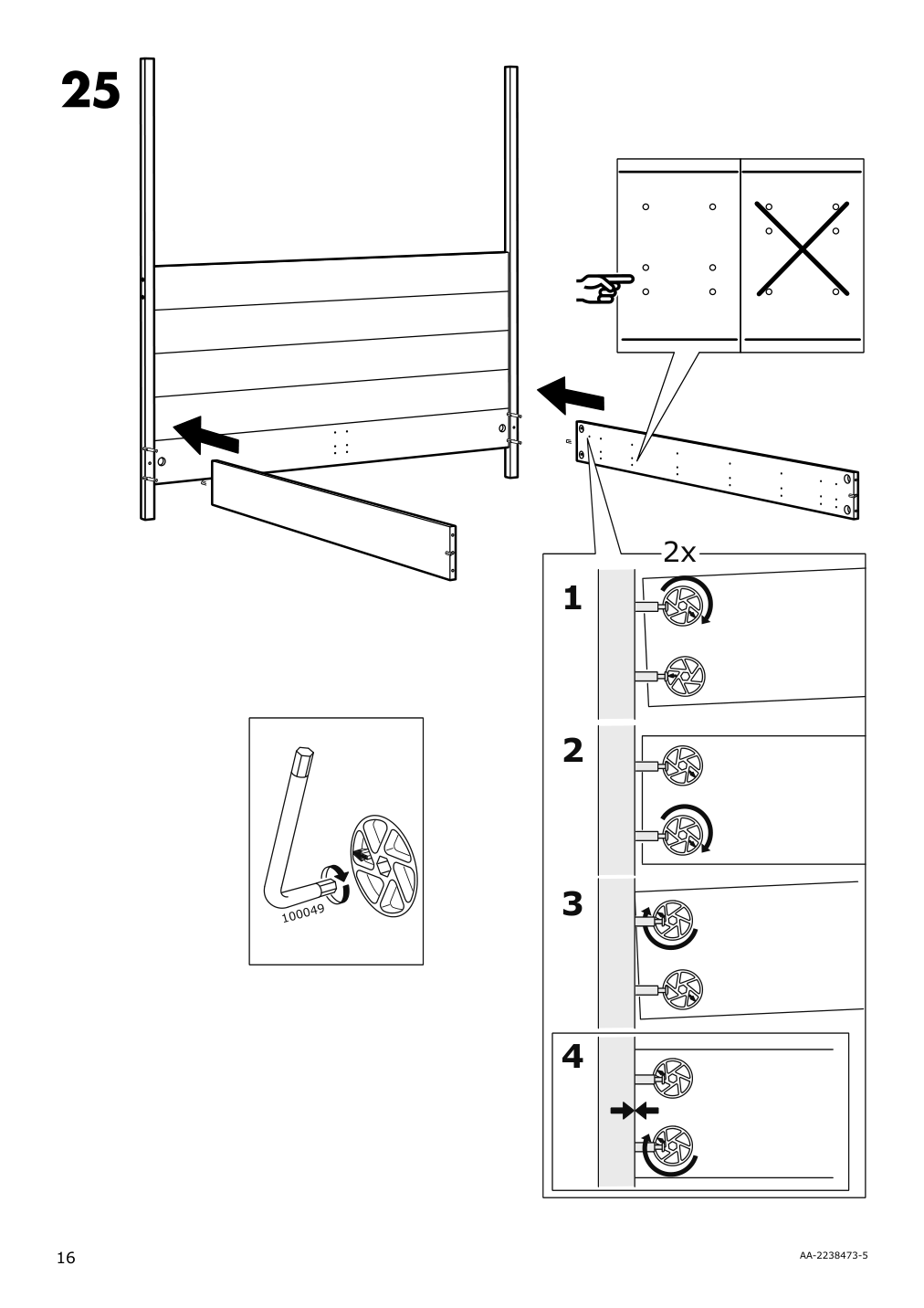 Assembly instructions for IKEA Yttervag four poster bed frame black wood | Page 16 - IKEA YTTERVÅG four-poster bed frame 595.166.62