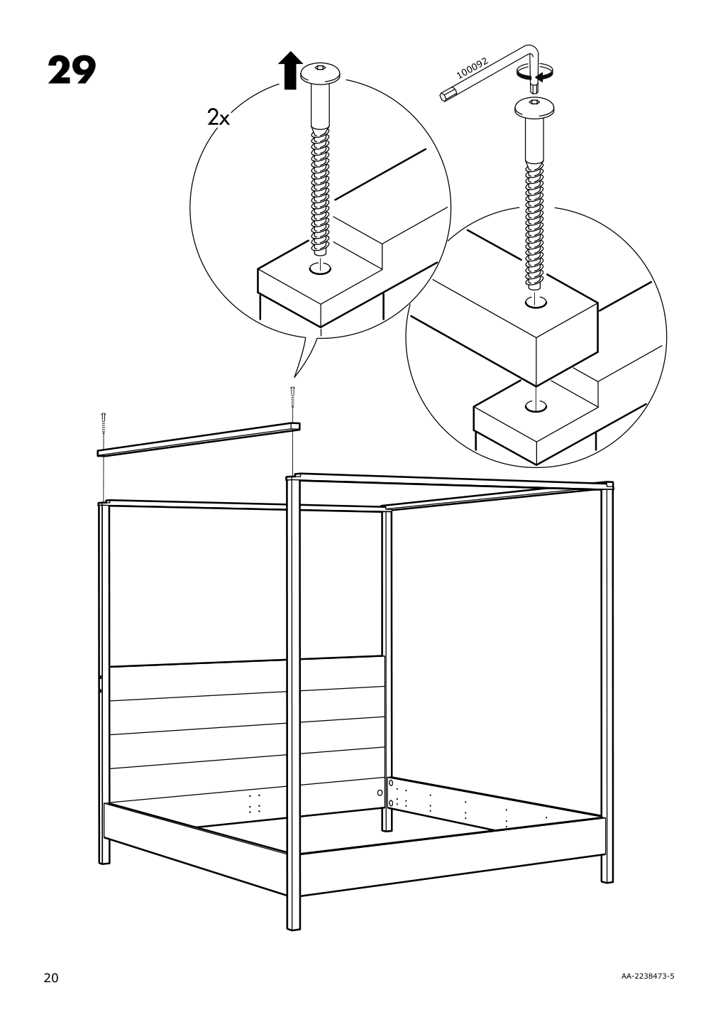 Assembly instructions for IKEA Yttervag four poster bed frame black wood | Page 20 - IKEA YTTERVÅG four-poster bed frame 595.166.62