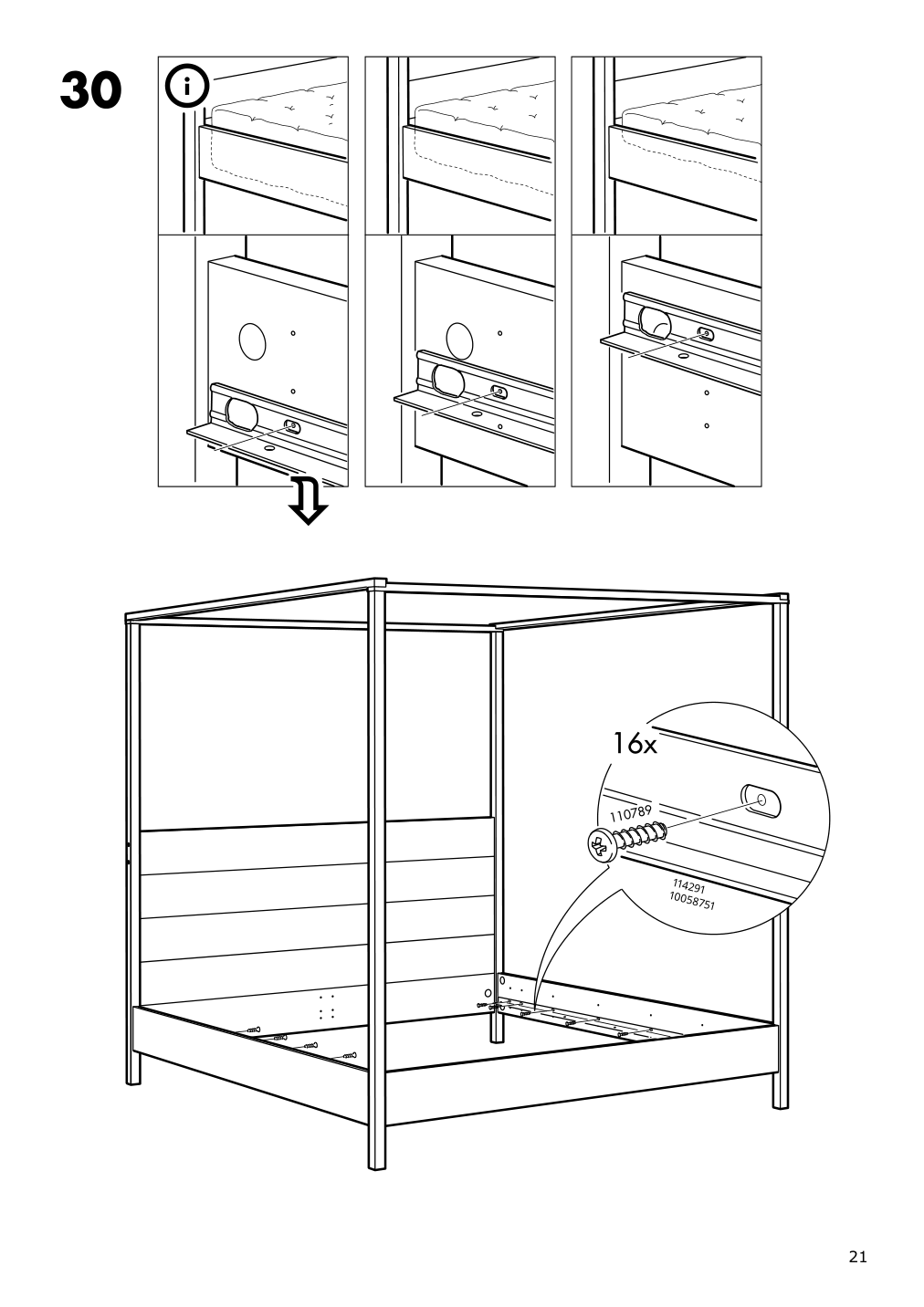 Assembly instructions for IKEA Yttervag four poster bed frame gray brown wood | Page 21 - IKEA YTTERVÅG four-poster bed frame 495.200.80