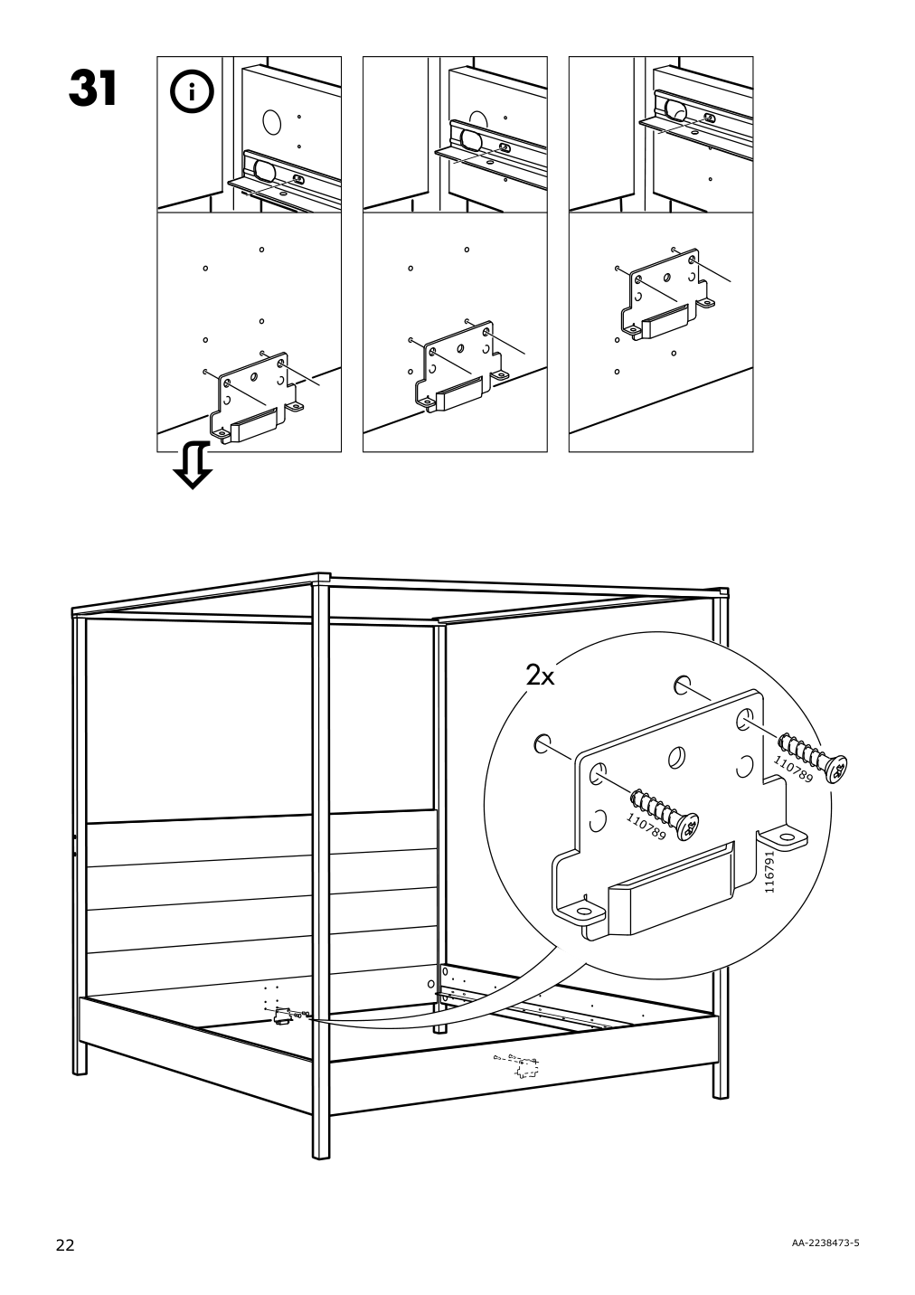 Assembly instructions for IKEA Yttervag four poster bed frame black wood | Page 22 - IKEA YTTERVÅG four-poster bed frame 095.200.77