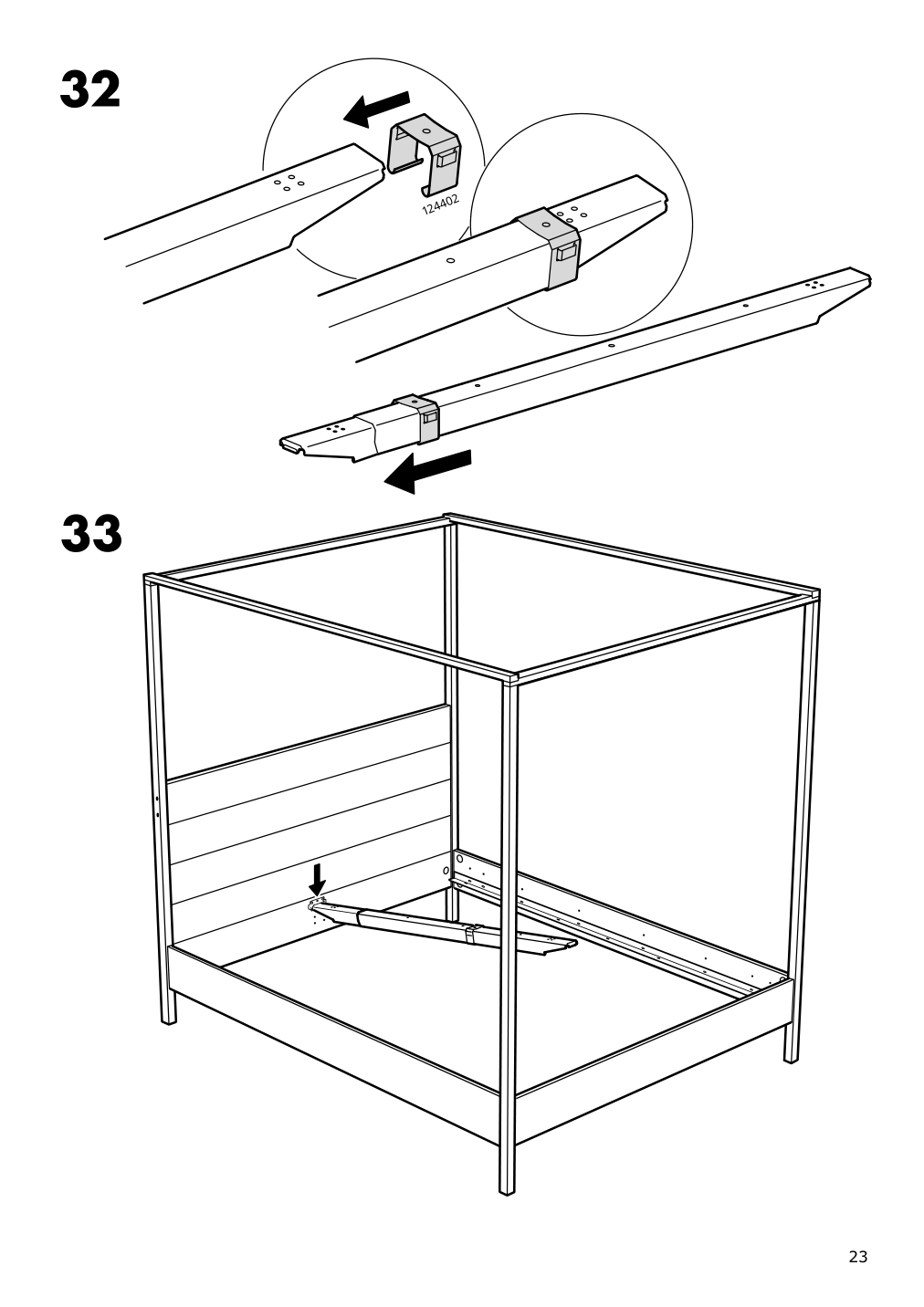 Assembly instructions for IKEA Yttervag four poster bed frame black wood | Page 23 - IKEA YTTERVÅG four-poster bed frame 595.166.62