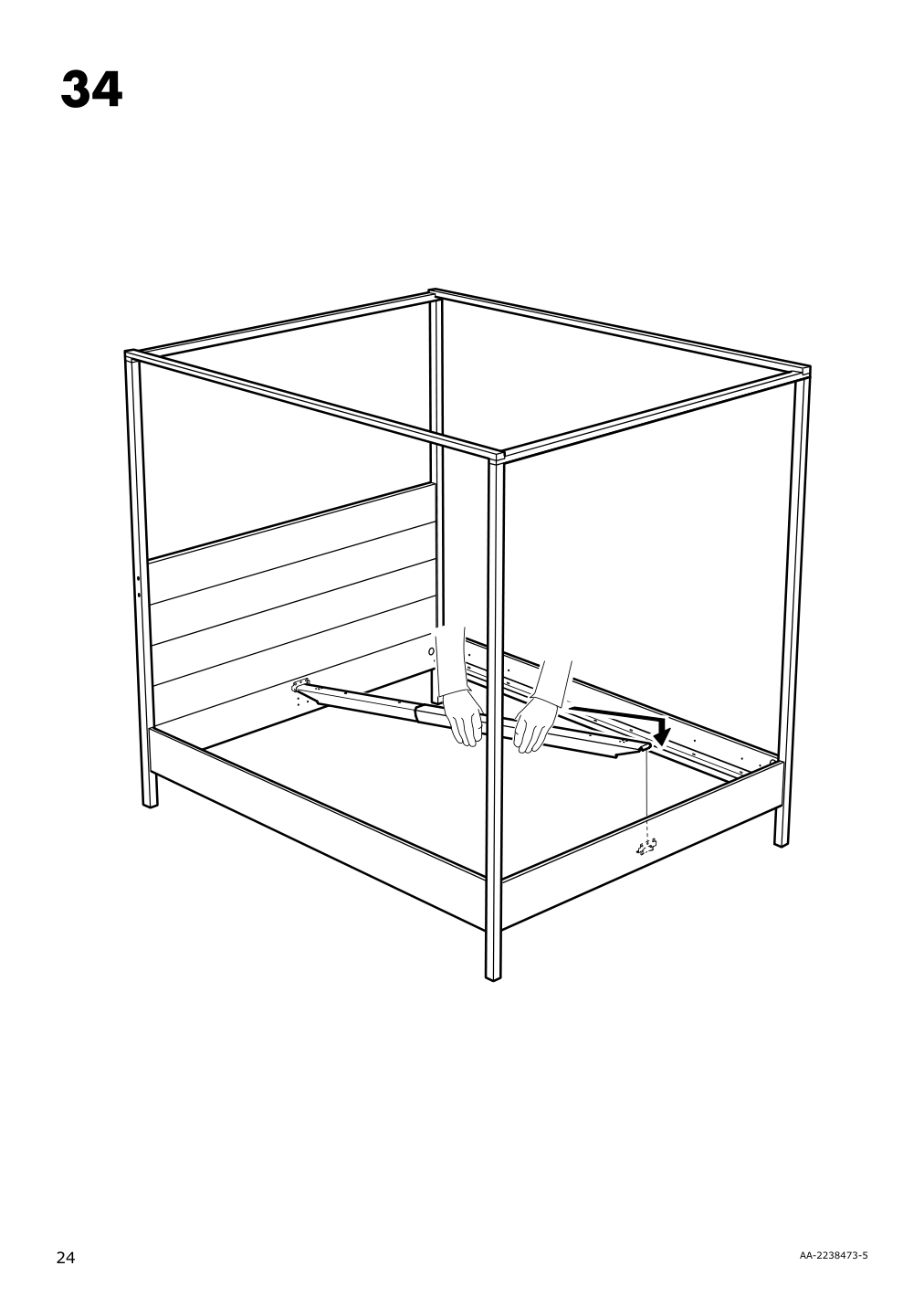 Assembly instructions for IKEA Yttervag four poster bed frame gray brown wood | Page 24 - IKEA YTTERVÅG four-poster bed frame 495.200.80