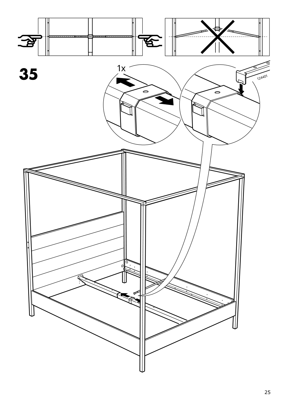 Assembly instructions for IKEA Yttervag four poster bed frame gray brown wood | Page 25 - IKEA YTTERVÅG four-poster bed frame 495.200.80