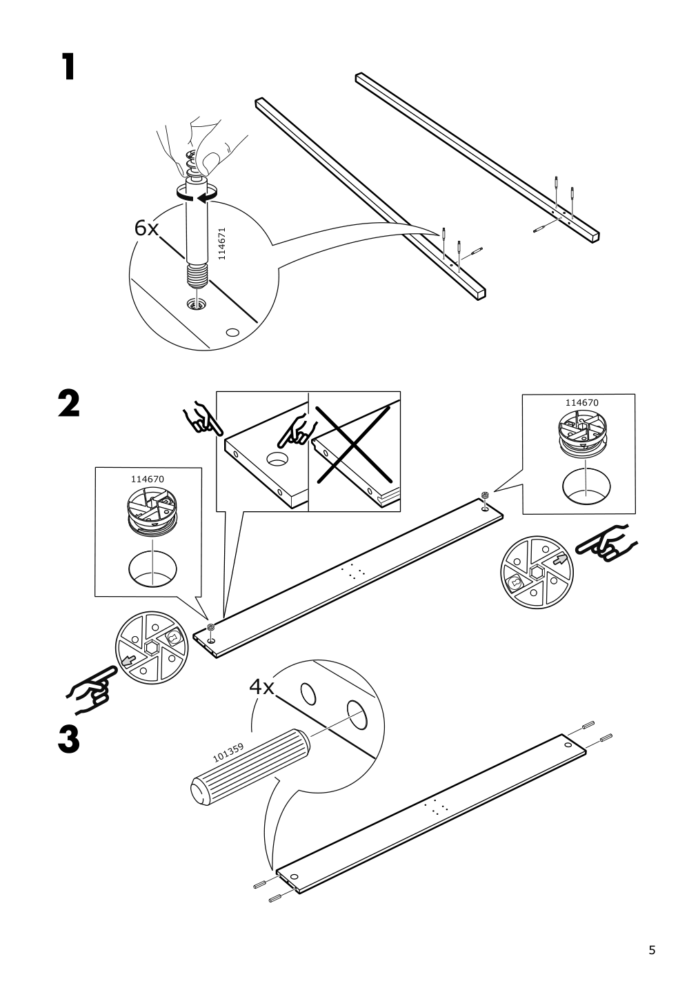 Assembly instructions for IKEA Yttervag four poster bed frame gray brown wood | Page 5 - IKEA YTTERVÅG four-poster bed frame 495.200.80