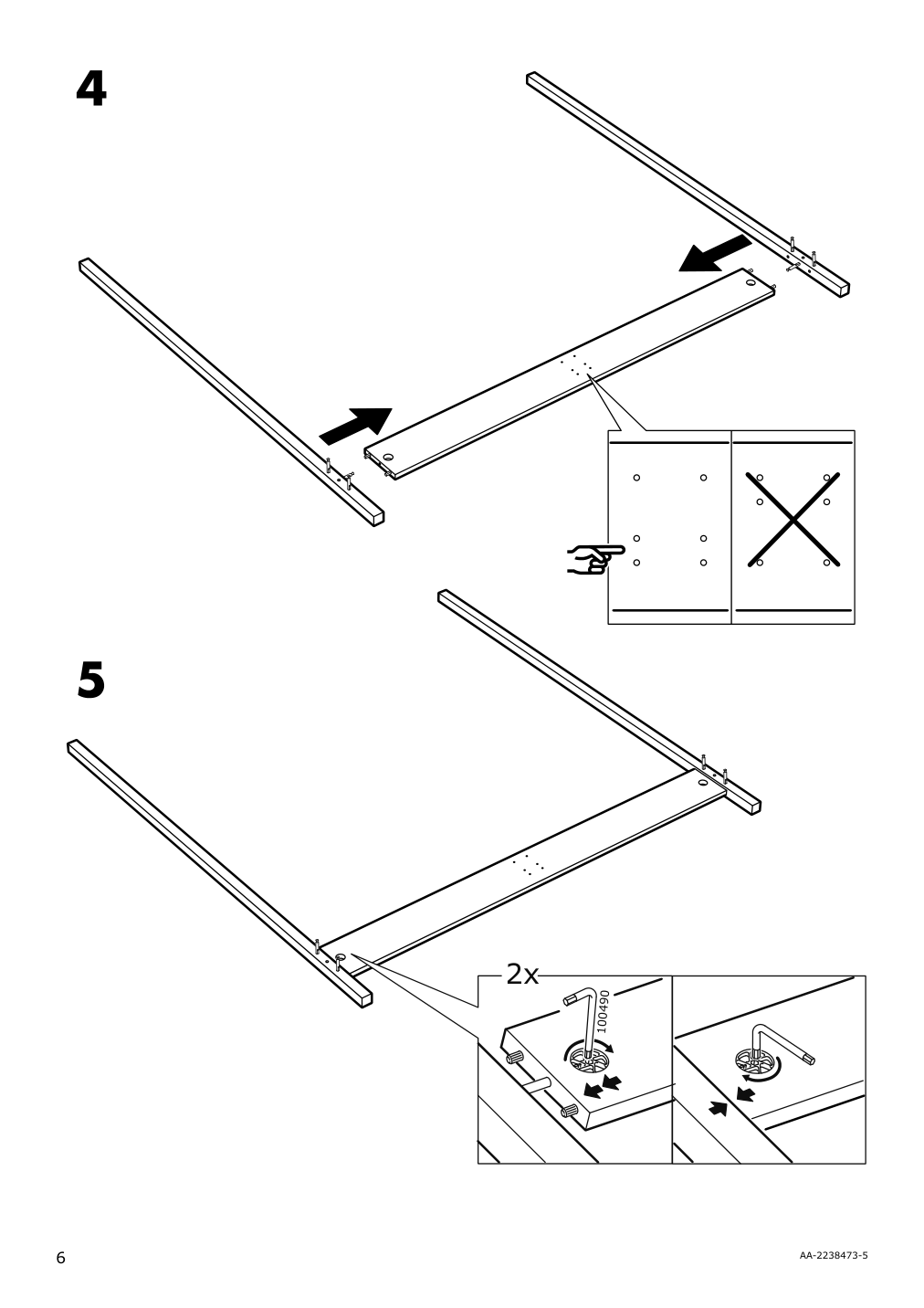 Assembly instructions for IKEA Yttervag four poster bed frame black wood | Page 6 - IKEA YTTERVÅG four-poster bed frame 195.166.64