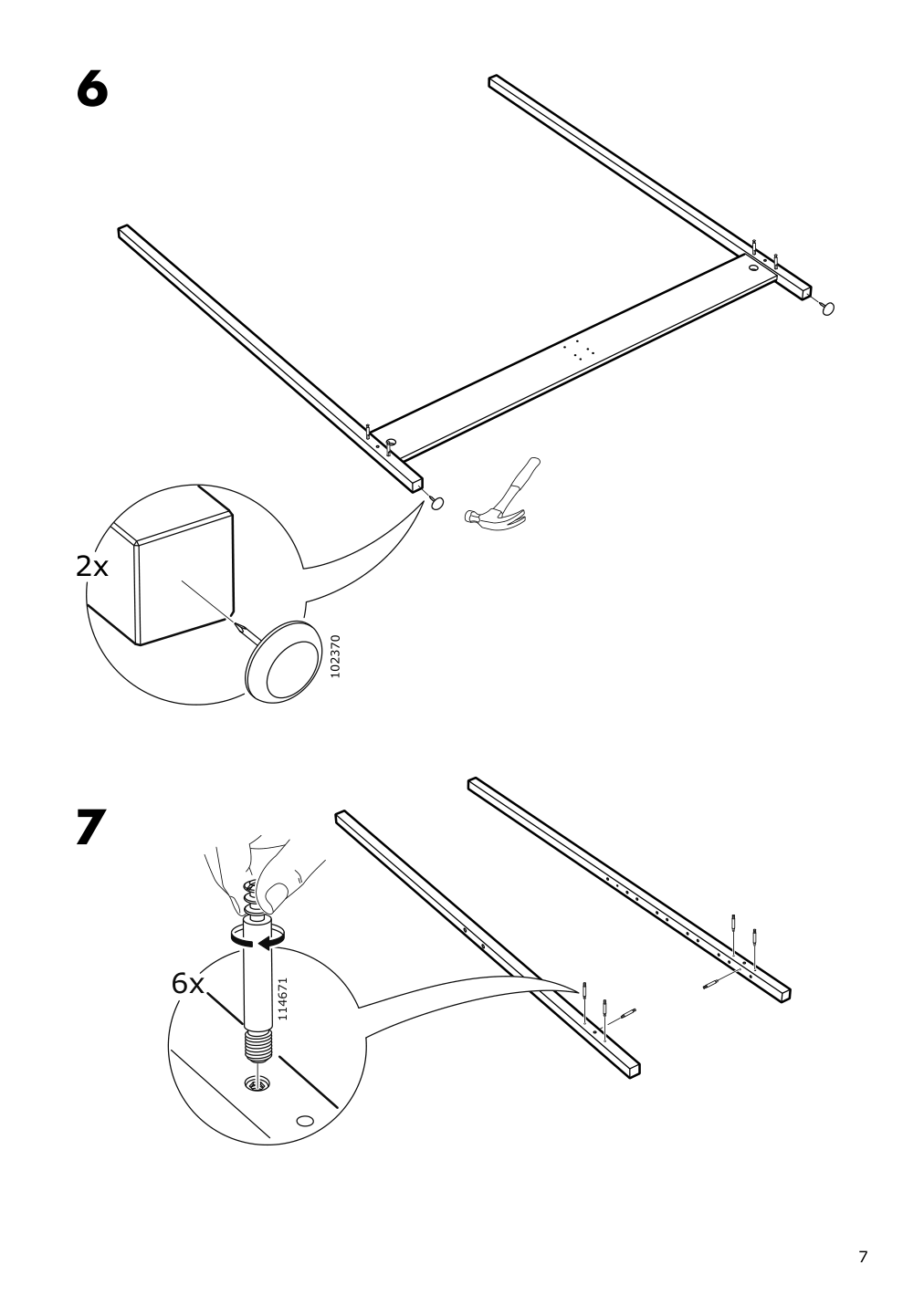 Assembly instructions for IKEA Yttervag four poster bed frame black wood | Page 7 - IKEA YTTERVÅG four-poster bed frame 595.166.62