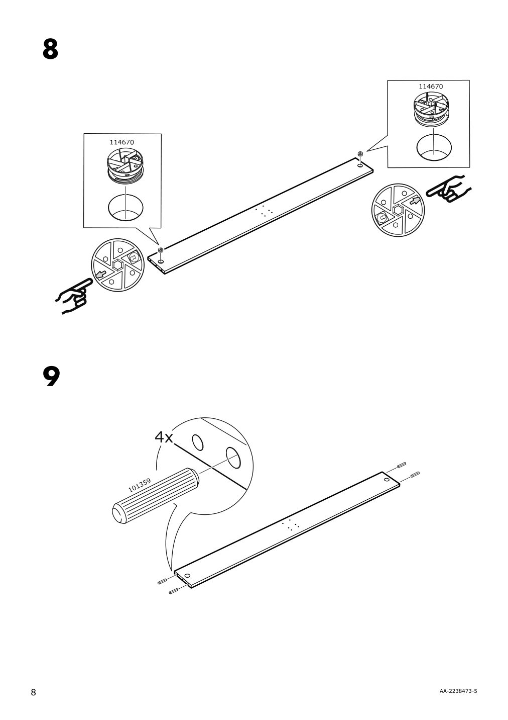 Assembly instructions for IKEA Yttervag four poster bed frame black wood | Page 8 - IKEA YTTERVÅG four-poster bed frame 095.200.77