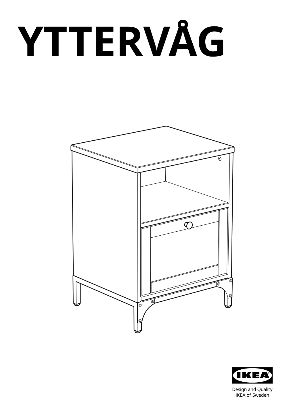 Assembly instructions for IKEA Yttervag nightstand gray brown | Page 1 - IKEA YTTERVÅG nightstand 804.993.97