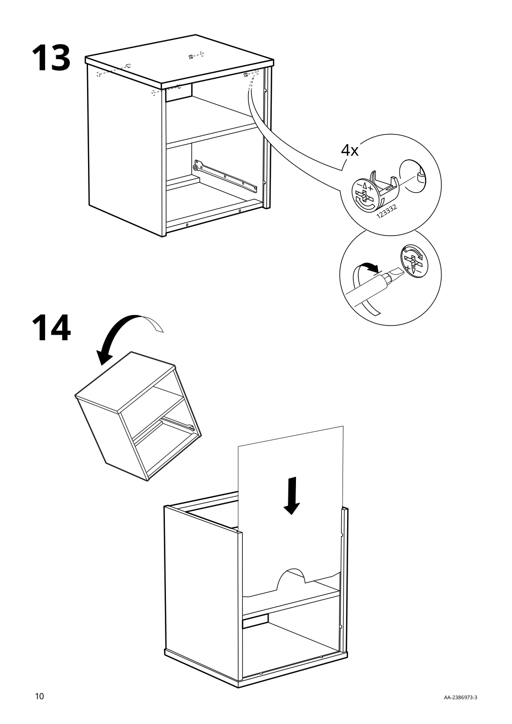 Assembly instructions for IKEA Yttervag nightstand gray brown | Page 10 - IKEA YTTERVÅG nightstand 804.993.97