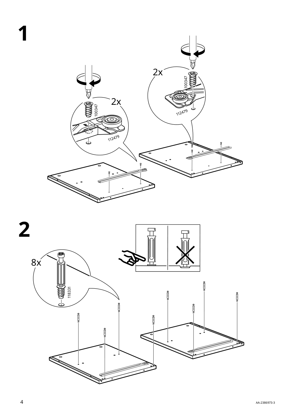 Assembly instructions for IKEA Yttervag nightstand gray brown | Page 4 - IKEA YTTERVÅG nightstand 804.993.97