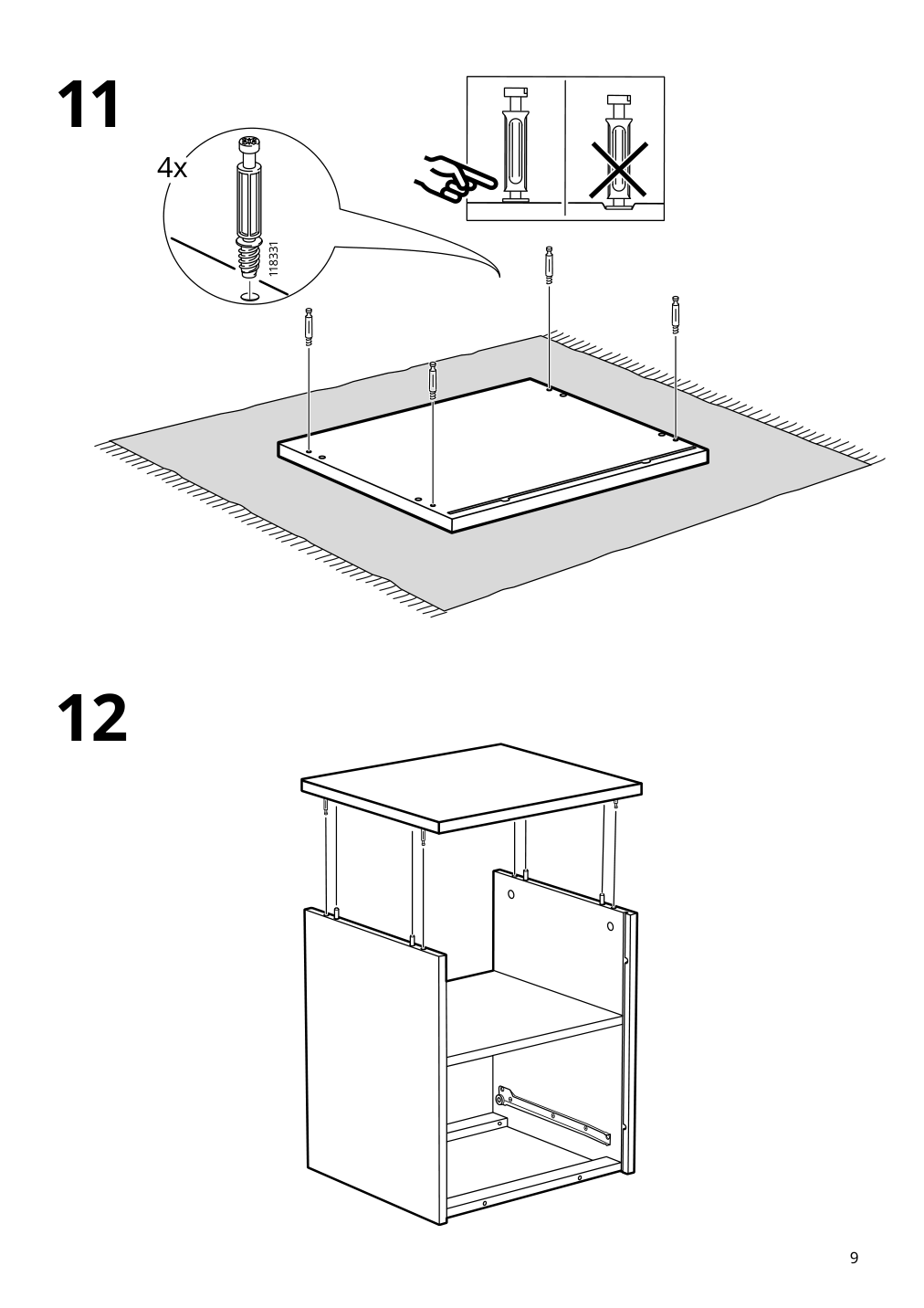 Assembly instructions for IKEA Yttervag nightstand gray brown | Page 9 - IKEA YTTERVÅG nightstand 804.993.97